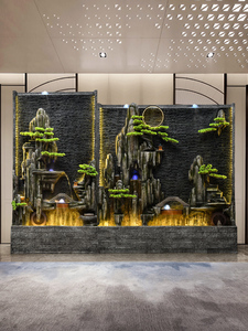 מזרקת מפל חיצוני פנג שואי מזרקת פיברגלס קיר מזרקת מים עם אור גדול מסלעת מים וילון קיר - Product Image 5