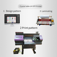 Imprimante UV DTF A2 600*420mm à double tête Epson I1600-U1, machine d'impression numérique d'autocollants pour étiquettes en cristal avec vernis