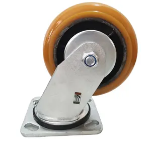 Rodas industriais de bloqueio giratório para carrinhos de serviço pesado de 4 5 6 8 polegadas - Borracha rígida/PU/PVC/TPR Ferro Polipropileno-para carrinhos - Product Image 1