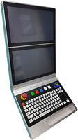 Pantalla táctil doble de 15,6 pulgadas, Panel táctil industrial con teclado montado en el brazo, tubo redondo, CP-LINK