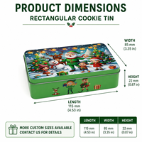 Boîte à biscuits rectangulaire personnalisée avec couvercle 115x85x22mm pour biscuits, cadeaux de boulangerie et vente au détail de fêtes