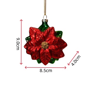 Decorazione Natalizia in Vetro a Forma di Ibisco, Edizione Limitata, Colori Assortiti, Ornamento da Appendere, Regalo per le Festività - Product Image 5