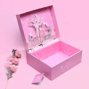 bijoux enfant 2024定制高档纸包装浪漫3D礼品盒