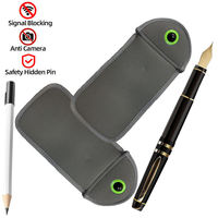 Sac de téléphone portable spécial à boucle magnétique dissimulée, motif rayures rectangulaires, pochette de rangement anti-caméra espion pour salle de classe
