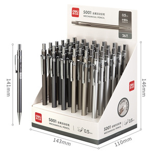 Deli Mechanical Pencil 0.5mm 0.7mm Metal Body Push Button Drawing Pen Student Use - Product Image 3
