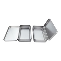Vente en gros de boîtes métalliques rectangulaires vides à charnière pour le stockage