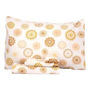 Parure de draps en flanelle de printemps, double, 200 fils, coton respirant, motif végétal imprimé, literie pour la maison - Product Image 1