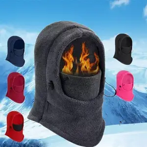 Pasamontañas polar de lana para invierno, gorros multifuncionales y calentador de cuello, gran oferta