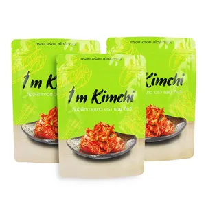 Custom Reuse Pickle Food Bag Aluminum Foil Nylon Compound Frozen Liquid Zipper Stand Up Pouch Kimchi Plastic Packaging Bag