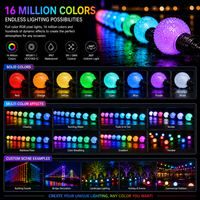 Akıllı LED Piksel Top Lambası 50mm RGB Programlanabilir Küre Lamba IP67 Dış Mekan Renkli Noel Lambası Noel Süsü