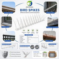 Piques anti-oiseaux en acier inoxydable E40 avec base en PC résistante aux UV, pour le contrôle des pigeons et des oiseaux sur les rebords de toit