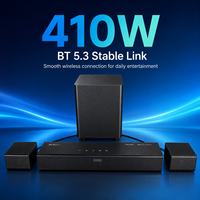 Barre de son TV 5.1 canaux 410W avec caisson de basses sans fil et enceintes arrière, réglage DSP, BT 5.3, EARC, entrée optique
