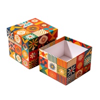 Caixas de Presente Quadradas de Papelão Ondulado Reutilizáveis Personalizadas de Fábrica Fujian, Conjunto de 5, com Tampa Removível e Impressão Offset, Embalagem Superior e Inferior