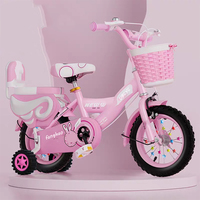 Gran oferta de bicicleta para niños de 12 pulgadas con ruedas de entrenamiento, ideal para principiantes de 3 años, marco de acero estable