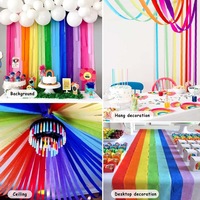 Rideau de franges en papier crépon OEM en vrac, guirlande arc-en-ciel en tissu pour décoration de scène, événements, vitrines et magasins