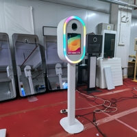 Cabina de Fotos Ovalada Coreana Todo en Uno Compatible con iPad, Soporte Ajustable en Altura para DSLR, Nuevo Soporte para iPad con Estuche Personalizado