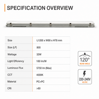Module LED FR4 32W 180 lm/W IP65 IK08 avec valve de respiration, garantie 7 ans, 100 000 heures, pour entrepôt, éclairage LED Tri-Proof