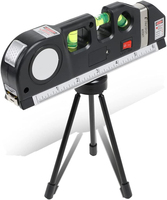 Échelle de niveau laser à mesurer polyvalente Boîte en carton industrielle en alliage d'aluminium vert Niveau 4d Règle 2 M Niveau laser 16 lignes