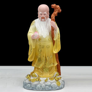 تمثال بودا من الرخام الأبيض لإله الثروة الراتنج الطاوي الخيالي فو شو لديكور المنزل فنغ شوي - Product Image 4