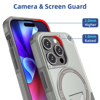 Coques de téléphone portable blindées en TPU et PC pour iPhone 17 16 15 14 Pro Max, design magnétique, antichoc, avec support d'affichage