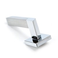 Poignée de porte à levier en alliage de zinc argenté de 85 mm, norme européenne, vente directe d'usine, pour accessoires de quincaillerie de portes en bois, PVC et aluminium