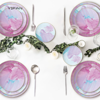 Arcopal Vaisselle Assiettes Rose Profonde Assiette De Mariage En Porcelaine De Mariage Dîner En Porcelaine En Gros Assiettes Chargeur Or Rose