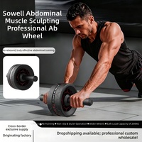 Sowell Çift Tekerlekli Ab Roller Karın Kası Tekerleği Kaymaz Geniş Tekerlek Geri Tepmesiz Evde Egzersiz İçin Core Fitness