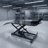 Table élévatrice pneumatique pour moto, à ciseaux, à commande pneumatique, construction robuste en acier pour moto
