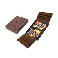Kunden spezifische Kunstleder box mit Domino Set Buntes Domino-Spiel
