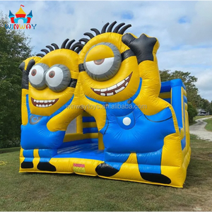 ปราสาทเป่าลมพร้อมที่เป่าลมรูปบุคคลสีเหลืองขนาดเล็กสำหรับใช้ในบ้าน - Product Image 2