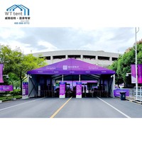 Tentes de maison à bulles 6x21m robustes pour les événements étirer arc de carport transparent camping en plein air mini bâche de cérémonie