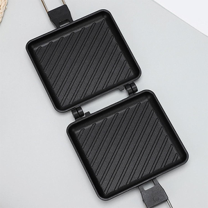 وعاء غاز بانيني للضغط مقلاة قلّاب من الألومنيوم شواية مطلية على الوجهين من الجبن من أجل شواء الموقد العلوي - Product Image 6