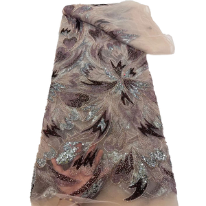 NI.AI tela de encaje con cuentas de Alta Calidad tela de encaje con cuentas <span class=keywords><strong>a</strong></span> <span class=keywords><strong>mano</strong></span> de boda vestidos tradicionales nigerianos de lujo encaje <span class=keywords><strong>para</strong></span> boda - Product Image 2