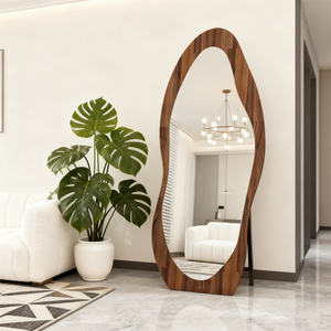 Gương đứng toàn thân hiện đại, kích thước lớn, gương soi toàn thân cỡ lớn, gương đứng gắn sàn, gương đứng cho hành lang, kiểu vòm - Product Image 1