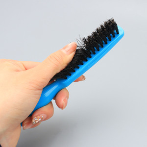 Brosse <span class=keywords><strong>à</strong></span> cheveux personnalisée avec logo, poils de sanglier et nylon, bleue, 3 rangées, peigne <span class=keywords><strong>à</strong></span> queue de rat en nylon, outil de <span class=keywords><strong>coiffure</strong></span>, brosse <span class=keywords><strong>à</strong></span> touffes pour le coiffage des cheveux - Product Image 3