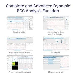 LEPU médical dynamique 12 canaux 24 heures ECG/ECG Holter enregistreur systèmes moniteur avec analyseur logiciel professionnel