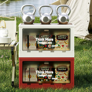 Caja de almacenamiento para camping, organizador de maletero, caja para picnic y camping, banco plegable para coche y tabla de cortar. - Product Image 2