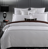 Ensemble de literie de chambre à coucher 100% coton, drap de lit de couleur blanche, taille unique en percale