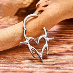 <b>Titanium</b> Heart Shape Nose <b>Ring</b> F136 Piercing Jewelry For Women Gift - Product Image 2