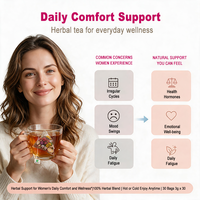 Teh Kesehatan Hormonal Wanita Rose Raspberry Herbal Alami Kantong Teh Piramid untuk Kulit Bercahaya