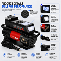 Heavy Duty 12V Tire Inflator Fast Inflation with LED Emergency Light ODM Manufacturer