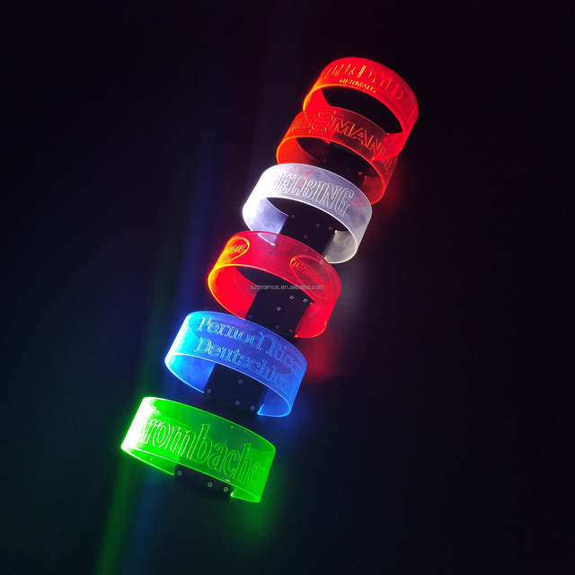 LED Flashing Light Custom Sound Activated ABS+Silicone Bracelets Party Favor for Teen-Big Events Christmas Ramadan Valentine's
