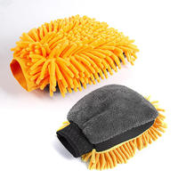 Gant de nettoyage automobile professionnel en microfibre chenille et peluche, doublure imperméable, poignet élastique
