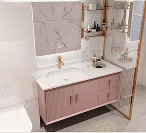 Mobile da <span class=keywords><strong>Bagno</strong></span> Romantico in Rosa Antico con Specchio Intelligente - Product Image 3