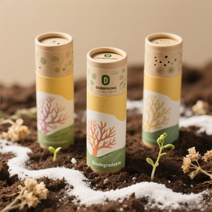 Empaquetado de tubo de condimento de polvo seco de papel Kraft Premium biodegradable impreso personalizado con parte superior de coctelera - Product Image 6