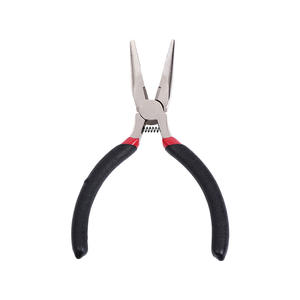 Pince à bec effilé DIY 5 pouces à mâchoires dentelées en acier au chrome-vanadium, pointe affûtée, manche noir et rouge, à ressort - Product Image 5