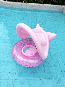 Milieuvriendelijk Opblaasbaar Babyzwembadvlotter Met Zonnescherm, Perfect Voor Zomerplezier Voor Kinderen In Het Zwembad - Product Image 5