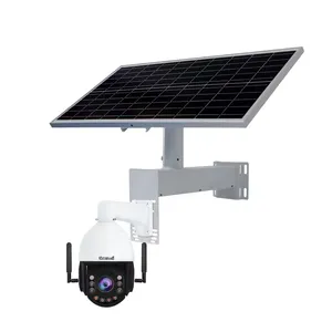 JideTech Wi-Fi + LAN 5MP Caméra à énergie solaire Zoom optique 20X Caméra de sécurité à vision nocturne couleur