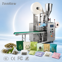 Machine d'emballage automatique compacte de qualité alimentaire pour sachets de thé au jasmin, contrôlée par PLC, pour filtre interne et sac extérieur