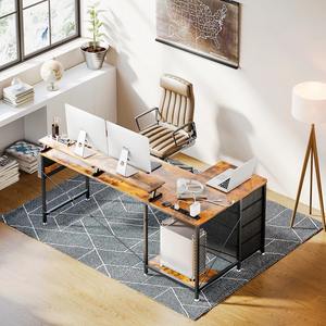 Cajones <span class=keywords><strong>de</strong></span> almacenamiento tejidos <span class=keywords><strong>de</strong></span> madera <span class=keywords><strong>de</strong></span> acero, escritorio convertible para juegos <span class=keywords><strong>de</strong></span> oficina en casa, soporte para Monitor, <span class=keywords><strong>bolsa</strong></span> lateral, escritorio <span class=keywords><strong>de</strong></span> ordenador en forma <span class=keywords><strong>de</strong></span> L - Product Image 2